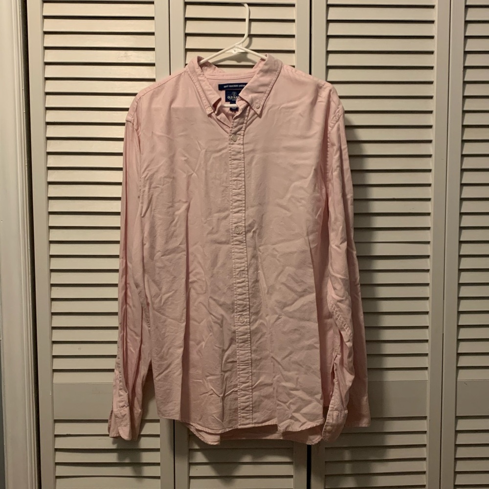 Pink slim fit xl old navy button down
